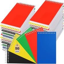 50 Pcs Small Pocket Notebooks 3 x 5 Inch Mini Memo Spiral Notepads Top Bound ...
