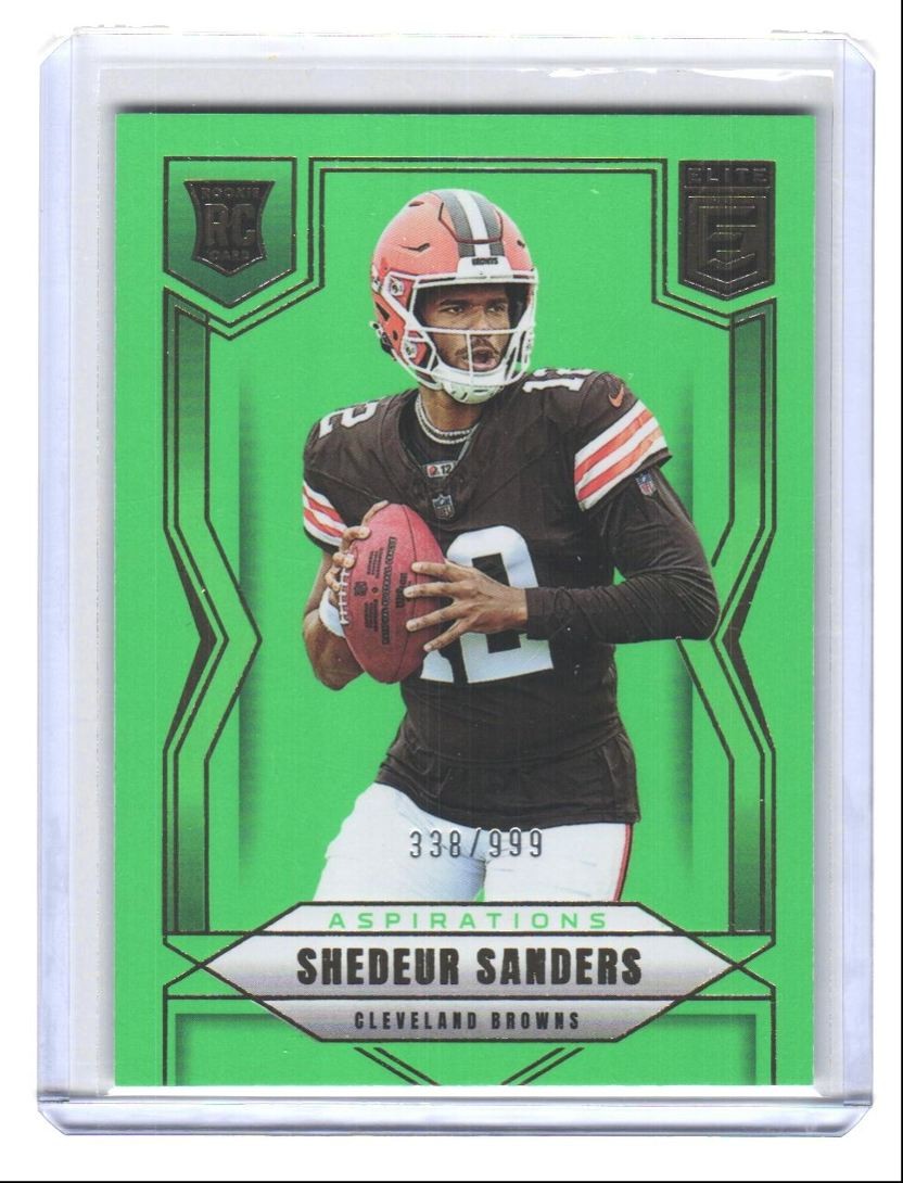 2025 Donruss Elite Aspirations Lime Green Shedeur Sanders RC 338/999 #112
