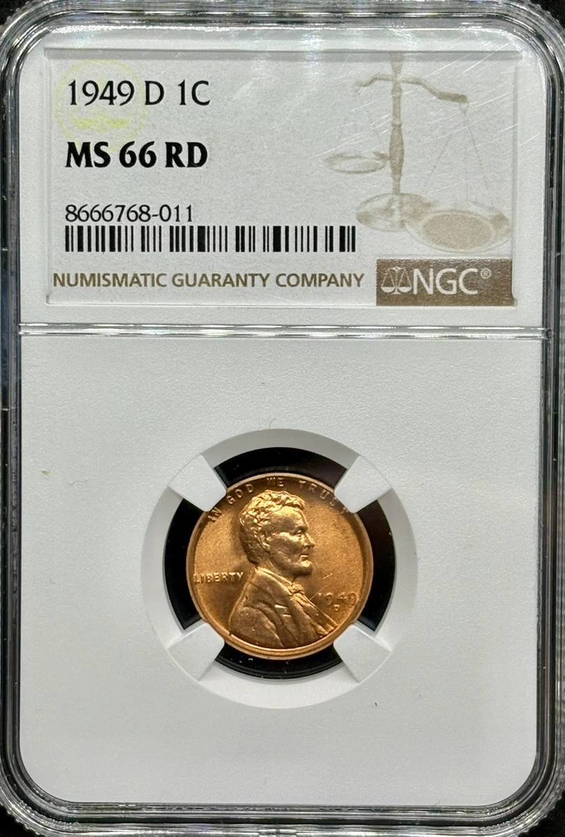 25+ MS 66 Graded 1949 Year Lincoln Wheat US Small Cents (1909-1958