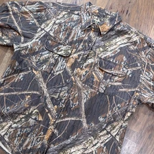 Vintage Game Winner Shirt Mens 2XL Mossy Oak Shadow Branch Camo Button Up Hunt