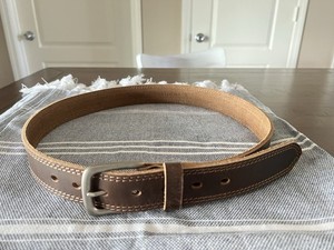 Heritage Leather Texan Crazy Horse Double Stitched Leather Belt. Beautiful Craft