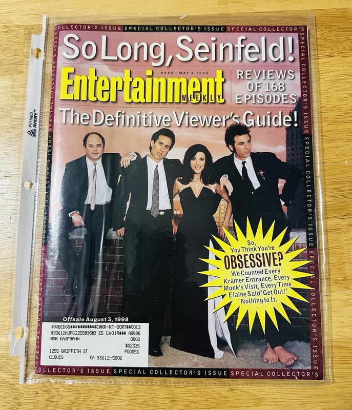 So Long, Seinfeld! Special Collector's Issue Entertainment Weekly May 4, 1998