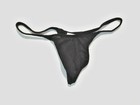Men's Size L Sheer See Through T-Back Thong - Black - Waffled Fabric — photo 5