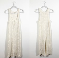 Sezane Salma Crochet Cream Midi Tank Dress XL Coastal Bohemian