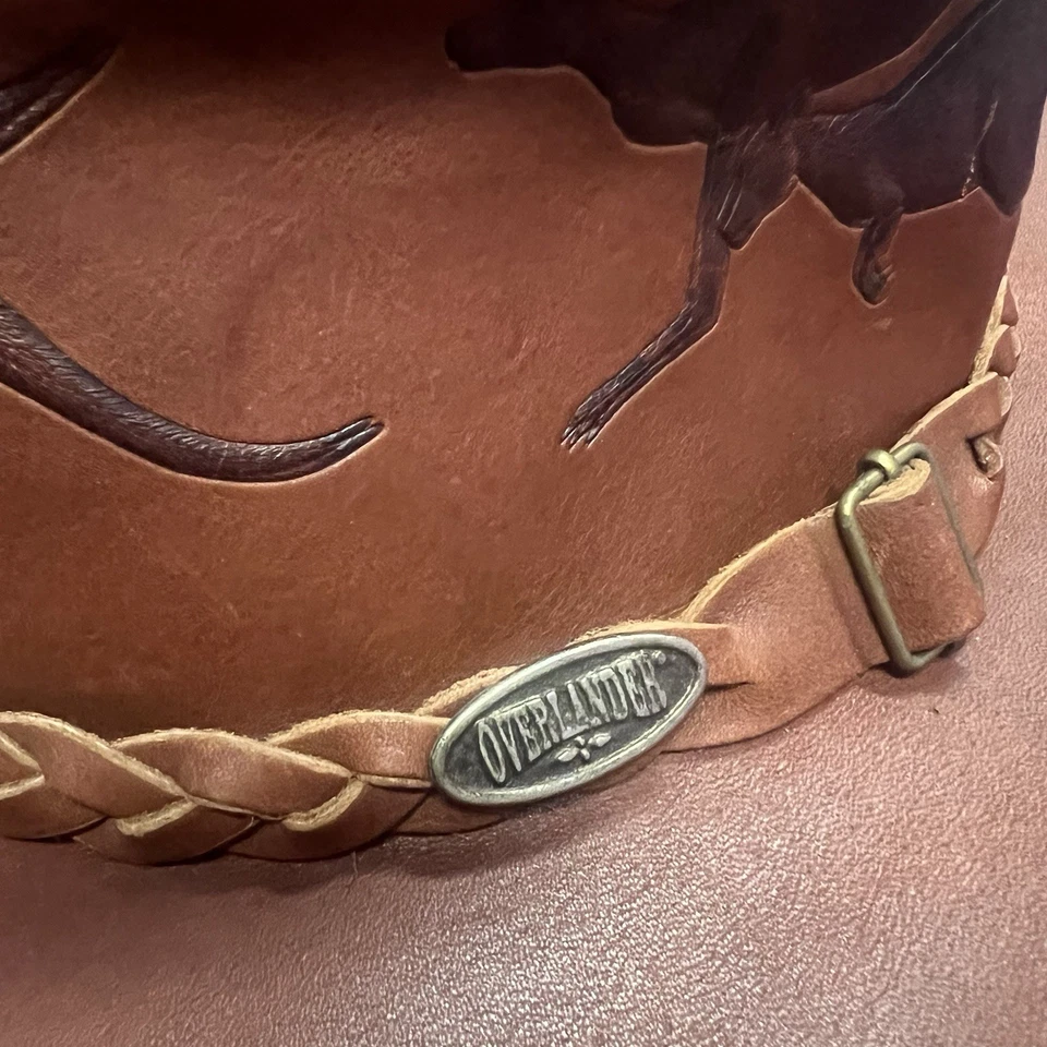 Sombrero de cuero suave australiano Overlander de colección piel de canguro trenzado en relieve Foto 3 de 4