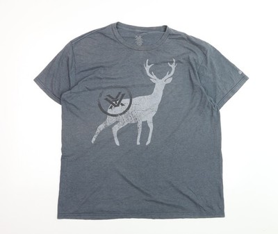 Vortex Herren T-Shirt grau XL Grafik Hirsch leichte Baumwollmischung