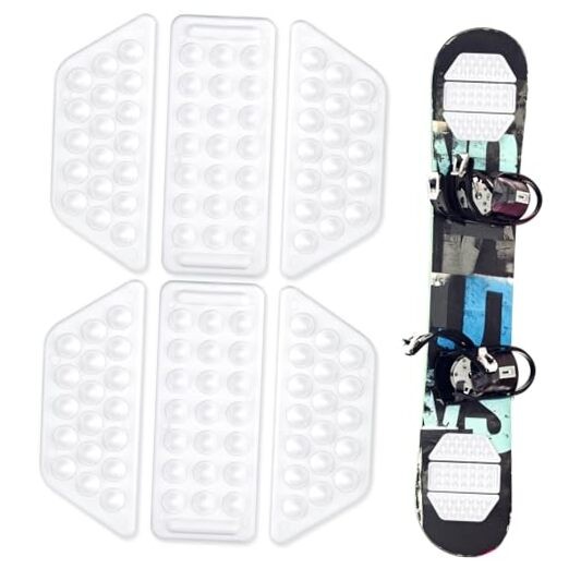 2 Sets of 6pcs Snowboarding Stomp Pads, Premium Plastic Anti-Slip Snowboard 