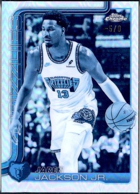 JAREN JACKSON JR 2025-26 TOPPS CHROME FROZENFRACTOR REFRACTOR SP -5/0 GRIZZLIES