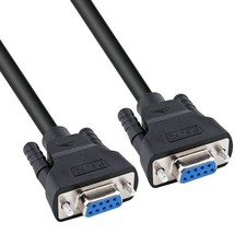 10 ft DB9 Serial Cable Female to 9 Pin Straight Through Black 3 Meters