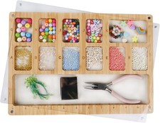 Bead Sorting Tray with Scoop, Magnetic Lid  12 Compartments for Jewelry