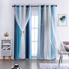 Cortinas Infantiles Para Dormitorio De Ni as, Cortinas De Princesa W52 x L63 NEW
