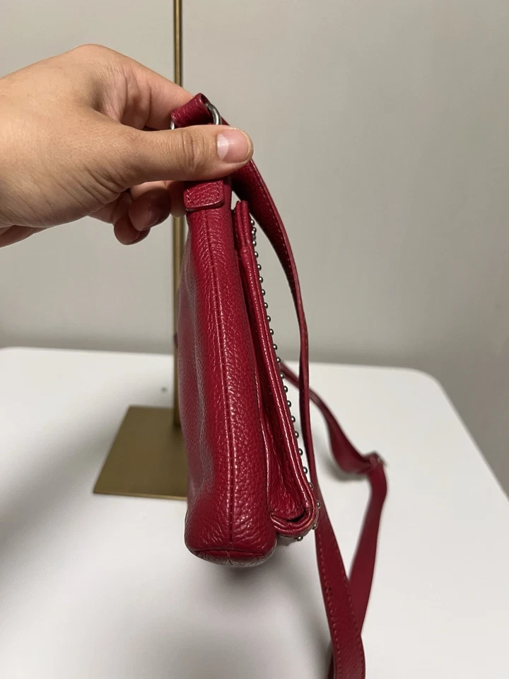 BRIGHTON LIPSTICK RED PRETTY TOUGH STUDDED CITY ORGANIZER FRONT WALLET CROSSBODY - Image 2 of 4