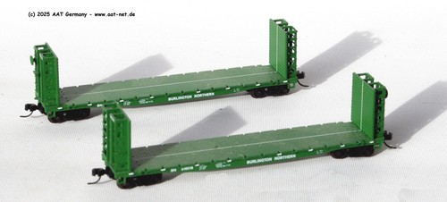 Walthers N 932-28211 - 54´ Bulkhead Flatcar Set BN, 2-tlg, aga NEW, ohne OVP | Zustand: Gebraucht