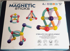 NEW ABLE Variety of Possibilities Magnetic Sticks Ages 3 /46 Piece Set, Fun Fun