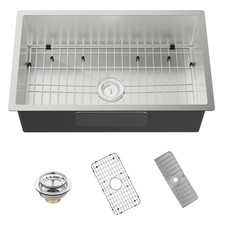 Kitchen Sink, 30x18 Inch Stainless Steel Drop In Kitchen Sink Modern Undermou...