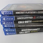 Sony PS4 Game Bundle GTA V Minecraft Uncharted 4 Call of Duty WWII MW AW 6 Games