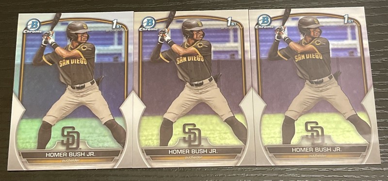2023 Topps Bowman Refractor 3 Card Set San Diego Padres Homer Bush JR #BDC-124