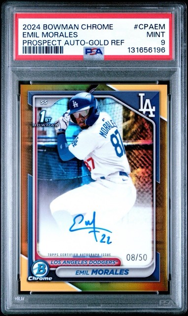 2024 Emil Morales Bowman 1st Chrome Auto TRUE GOLD refractor 08/50 🔥