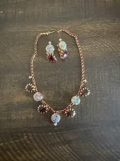 Vintage Mid Century Modern Jewelry Demi Parure Set Earrings & Necklace