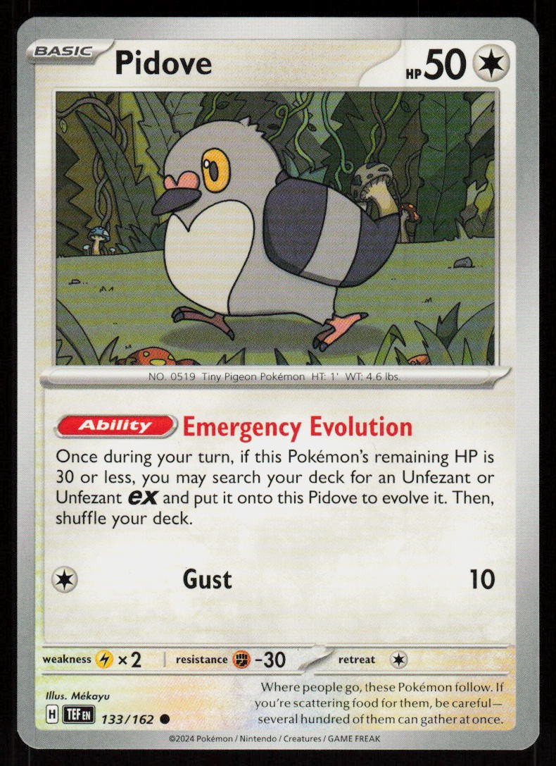 Pidove 133/162 Common Temporal Forces Pokemon Near Mint