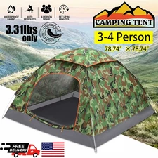 3-4 Person Pop Up Tents Waterproof Windproof Instant Tent Anti-UV Camping Hiking