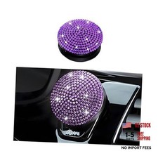 Bling Car Push Start Button Cover, Crystal Rhinestone Anti-Scratch Purple