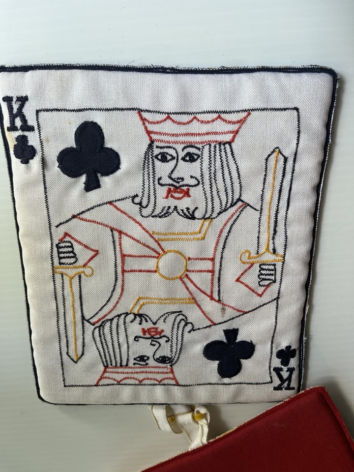 Vintage Playing Cards Pot Holders King Queen Jack Cross Stitch eBay