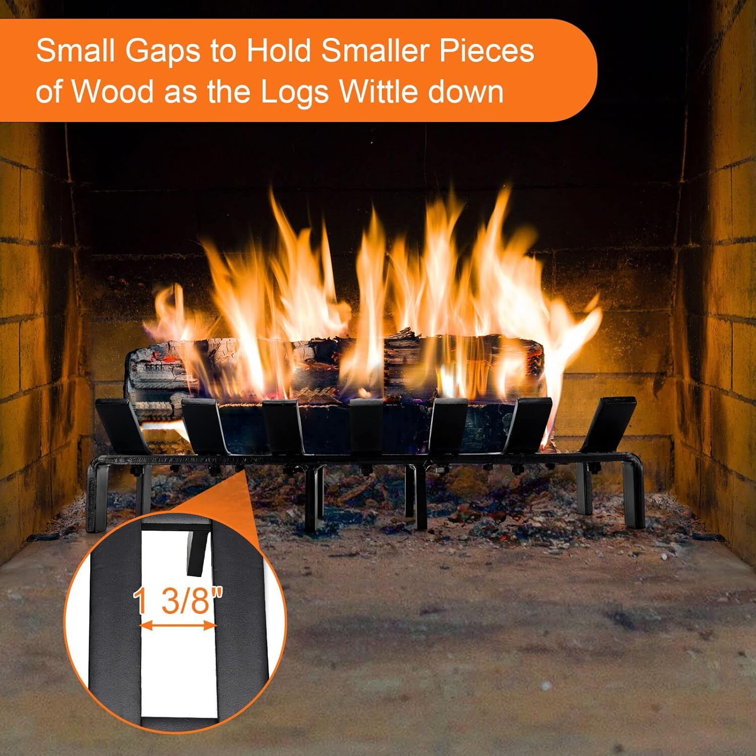 17“ Fireplace Grates Wood Stove Grate Rack Stove Burning Rack Heavy