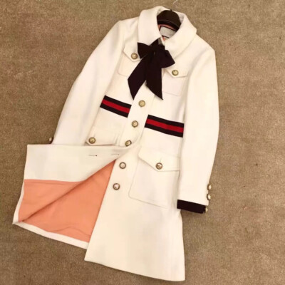 Made to order Custom Bespoke Tailors Wool Blend Ribbon Jacket Trench Coat Y1077