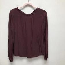 Velvet By Graham & Spencer Womens Blouse Purple Long Sleeve Ties Viscose S