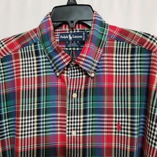 Ralph Lauren Shirt Mens Multicolor Plaid Size XL Blaire Long Sleeve Button Down