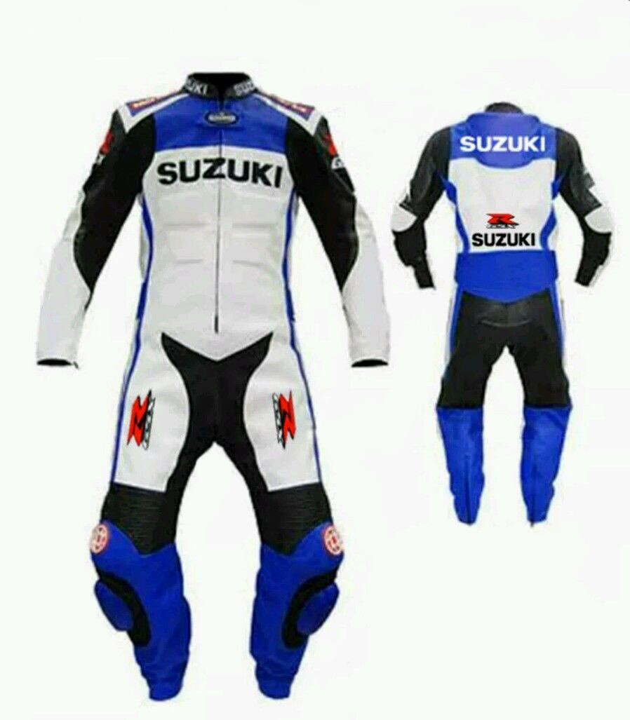 Mens Suzuki GSXR Racing Suit MotoGp Motorbike Leather Sports