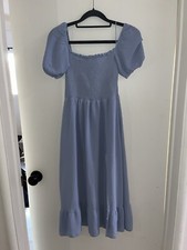 Reformation Meadow dress in Mineral blue color