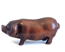 Pig Male  Netsuke   Carved Boxwood  5523