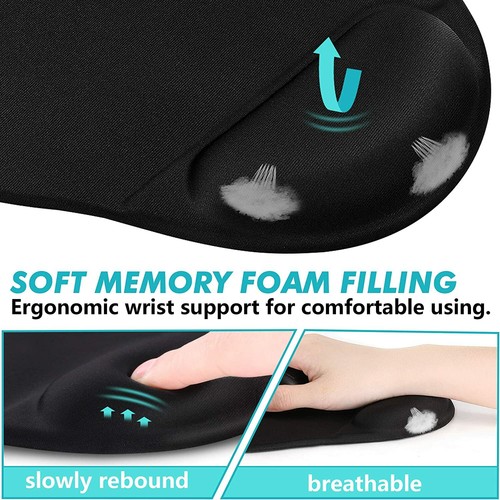 3 Mouse Pads With Support Bar Ergonomic Gaming MousePad with Gel Wrist Rest - 第 6/12 張圖片