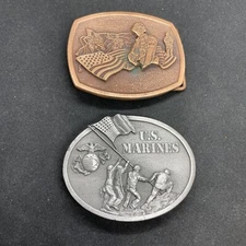 1982 BERGAMOT BRASS WORKS L-132 US MARINES USA MADE BELT BUCKLE