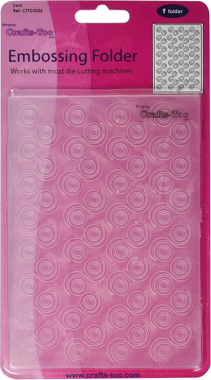 Crafts Too Ltd Swirl Circle A6 Background Embossing Folder Birthday Card Making