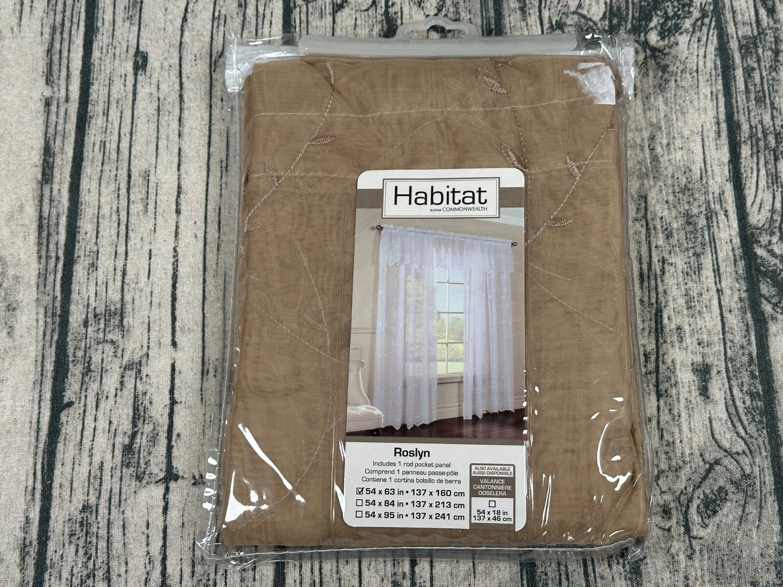 Habitat by Commonwealth Roslyn 54" x 63" Brown Tailored Window Panel