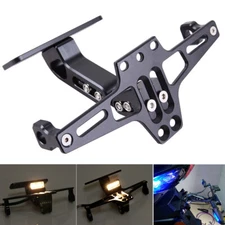 CNC Motorcycle Fender Eliminator License Plate Holder Bracket W/ LED Tail Light