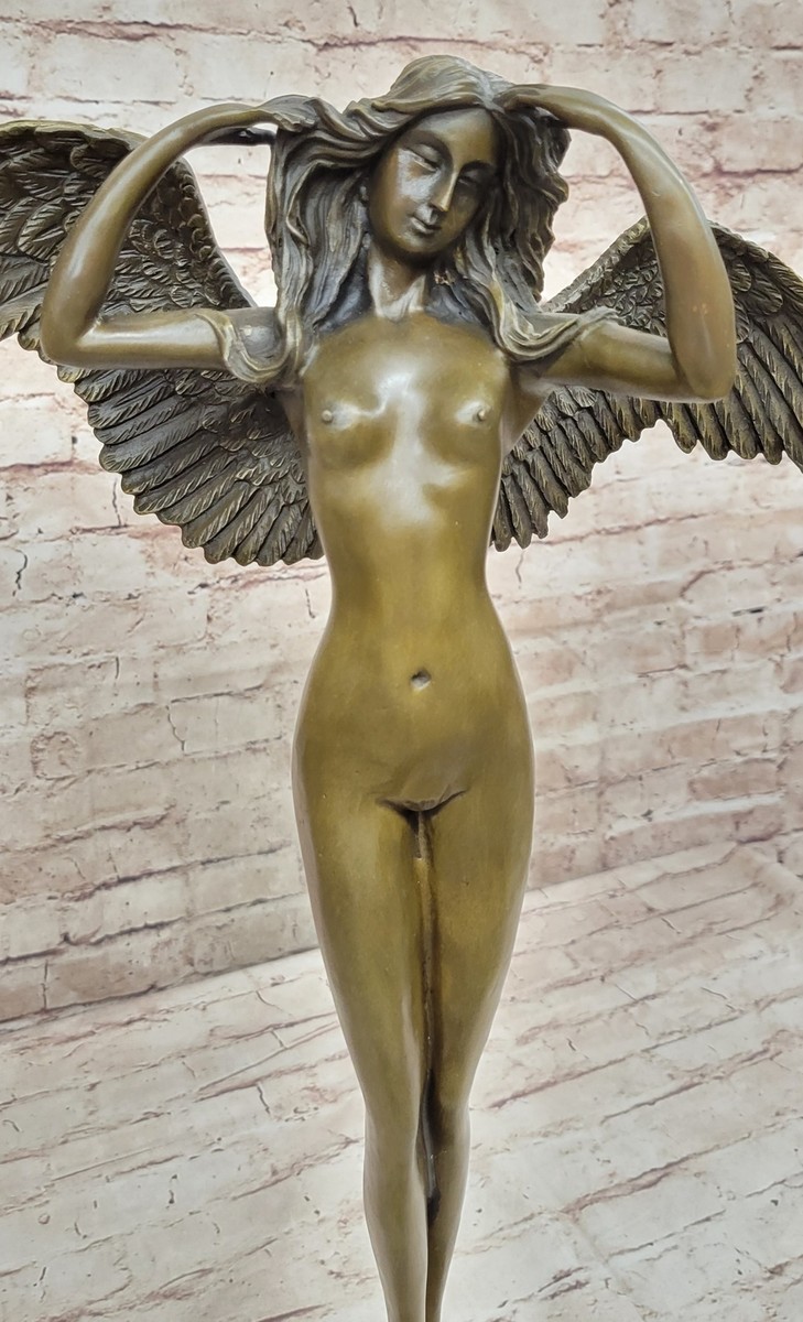 加藤日砂A window Scene Angel in Bronze DESCENDING NIGHT by Adolph Weinman Bronze Metal Statue Winged