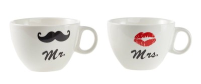 HOCHZEITS-JUMBO TASSE MR & MRS 2-TEILIG Deko Hochzeit Party Geschenk NEUWARE