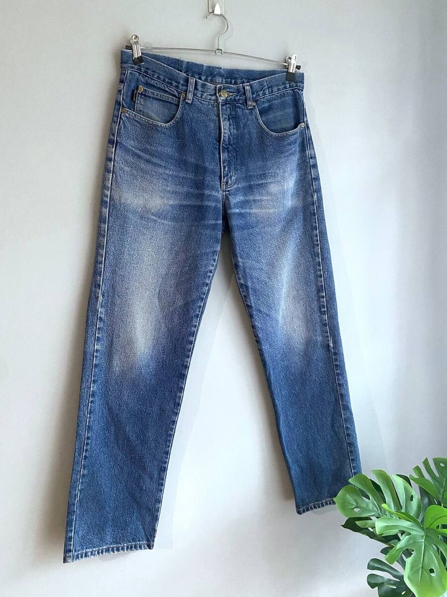 Yves Saint Laurent Vintage Men's Blue Jeans, Made in Hong Yves Saint Laurent Vintage Men's Blue Jeans, Made in Hong
