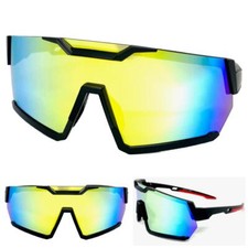 Classic Retro WRAP AROUND Biker Cycling Fishing Shield SUN GLASSES Big Frame C1