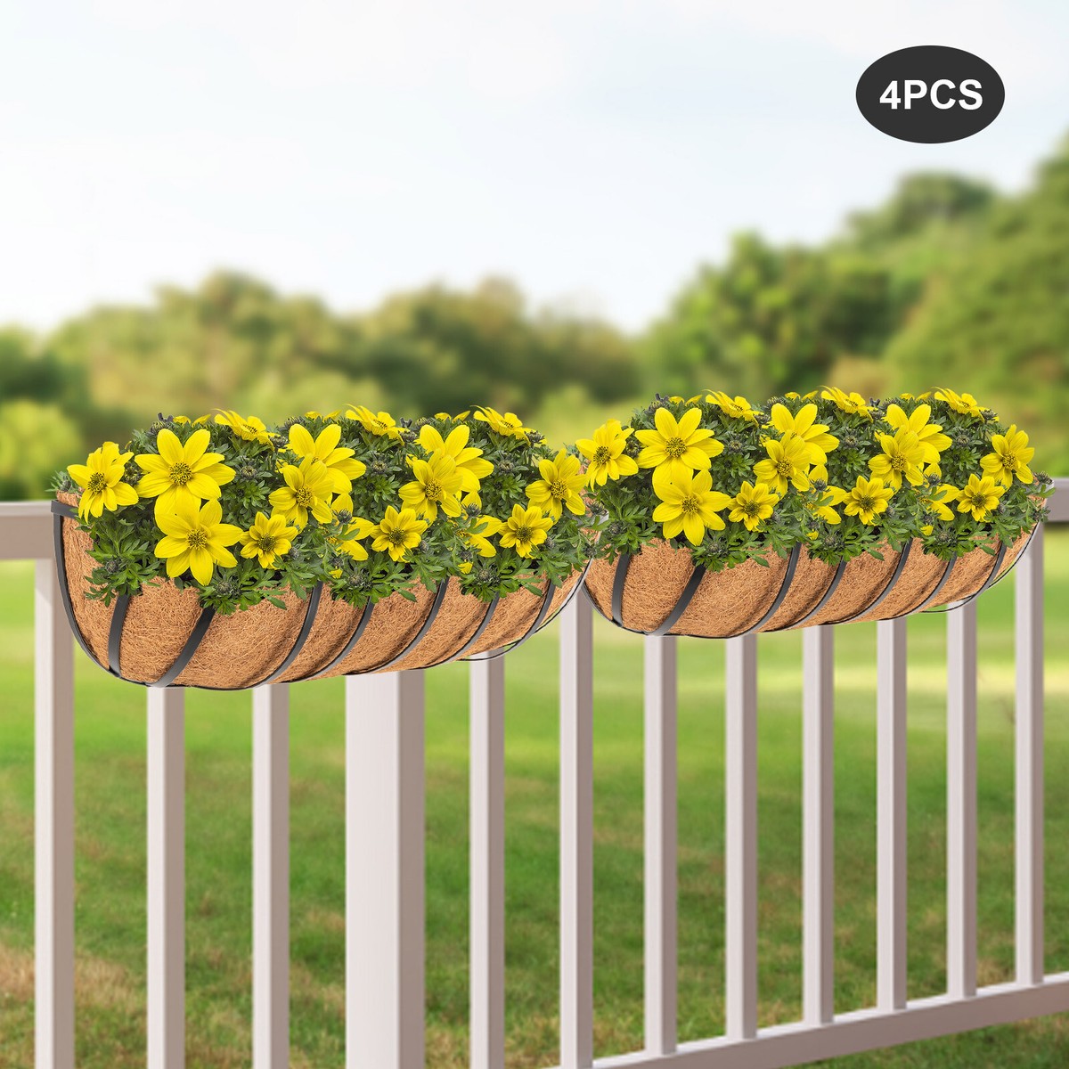 Round Railing Post Planters Window Box Planters For Deck Railing Fence Planters Planter Boxes
