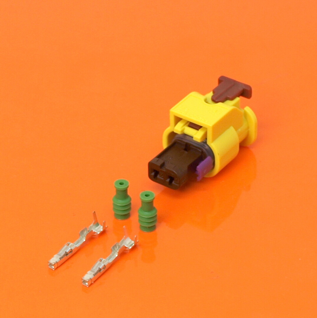 VW VAG 2 Pin 1.2mm Yellow Sealed Connector Kit 5K0973323 For VW