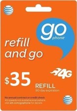 AT T - AT T Prepaid 35 Refill Top-Up Prepaid Card , AIR TIME PIN / RECHARGE