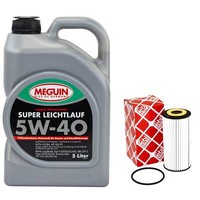 MotoröL Set 5W-40 Meguin 5 Liter + ÖLfilter 109411 FüR Audi A5 Q5 A6 A7 A4 1.8