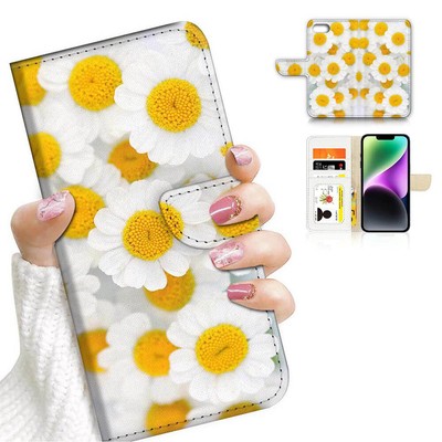 ( For iPhone 8 Plus / 7 Plus ) Flip Case Cover AJ26058 Yellow Flower