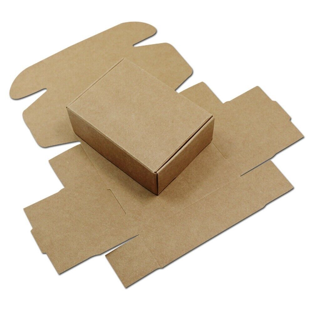 Kraft Paper Brown Gift Box Wedding Candy, Party Favor, Soap Packing Boxes 10pc