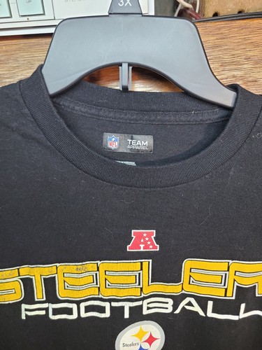Pittsburgh Steelers Black Long Sleeve Shirt MEDIUM NFL Team Apparel Cotton - Picture 3 of 10